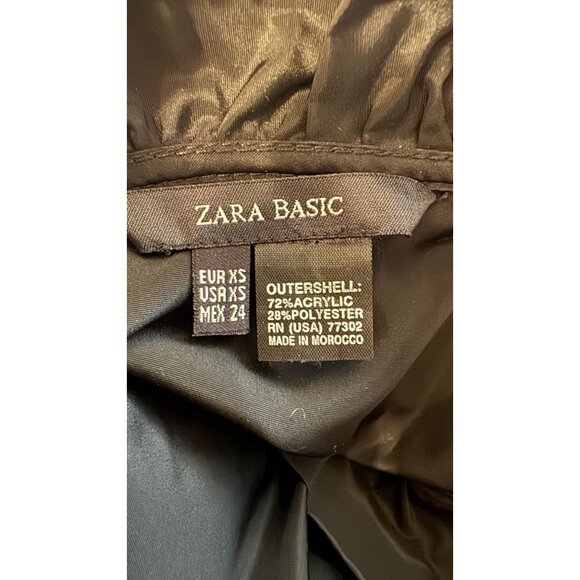 ZARA Black XS Ruffle Neck Wrap Top With Puff Sleeves & Side Sash Tie - Picture 4 of 16